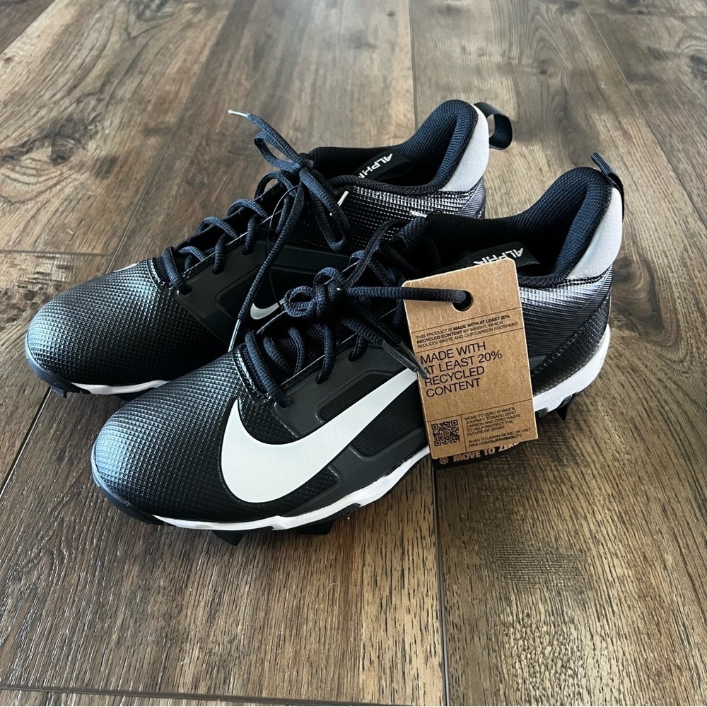 New Nike Men’s Alpha Menace 4 Shark Football Cleats Black White Size 11.5 - Picture 10 of 11